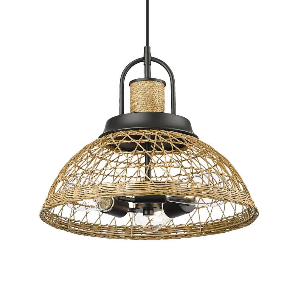 60-Watt 2 Light Black Shaded Pendant Light with Boho Shade, No Bulbs Included price history on PriceWatchPro