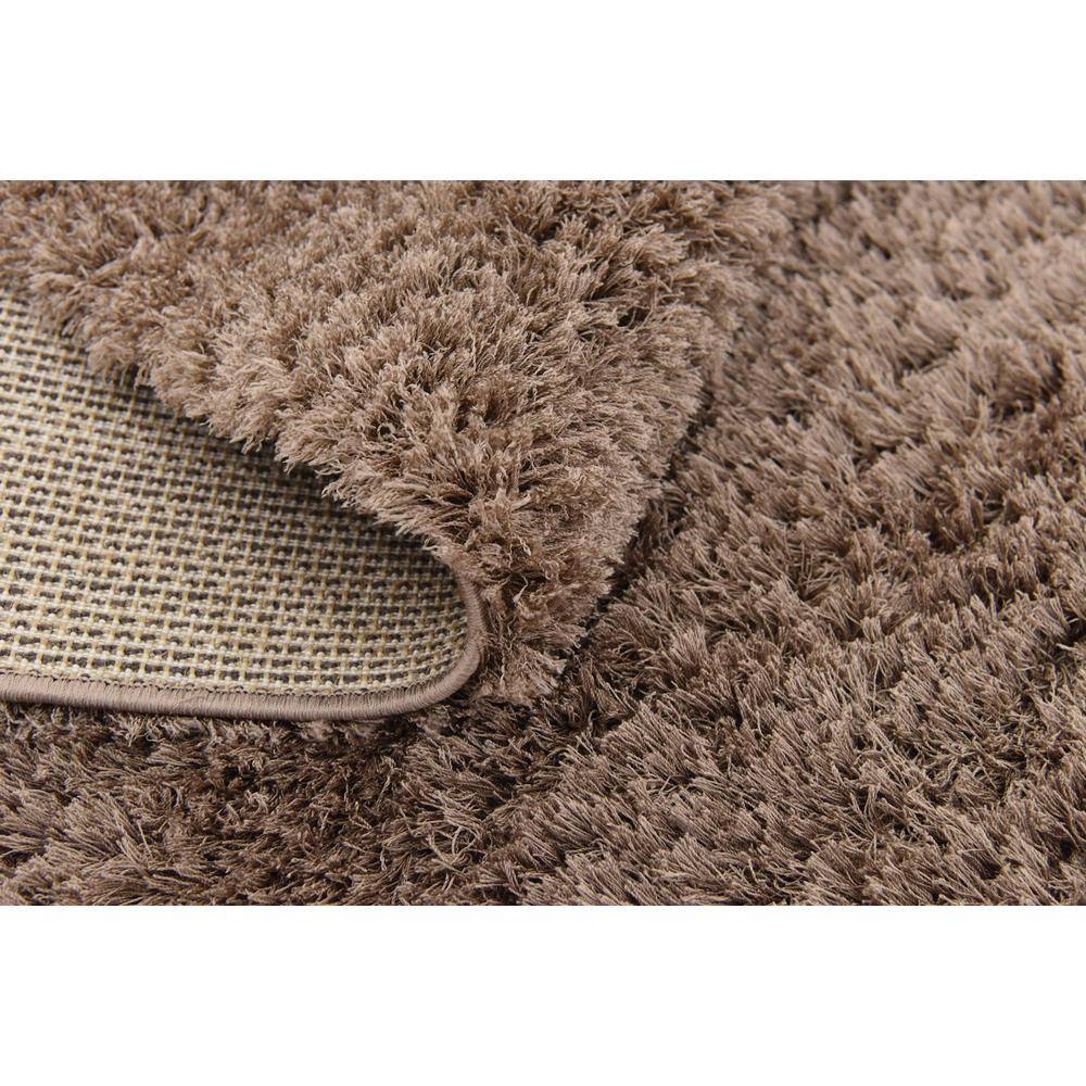 Brown 8' x 10' Solid Shag Synthetic Area Rug