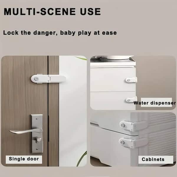 Wellco Baby Locks White Child Safety Straps Cabinet Drawer Door Latches (5-Pack)