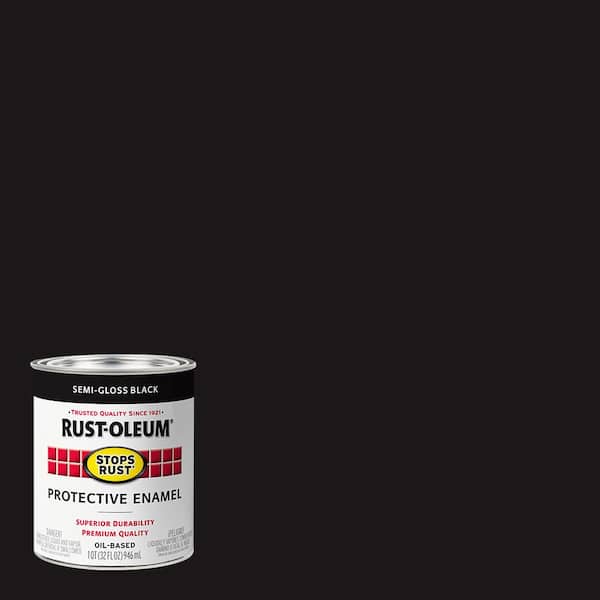Rust-Oleum Stops Rust 1 qt. Low VOC Protective Enamel Semi-Gloss Black Interior/Exterior Paint (2-Pack)