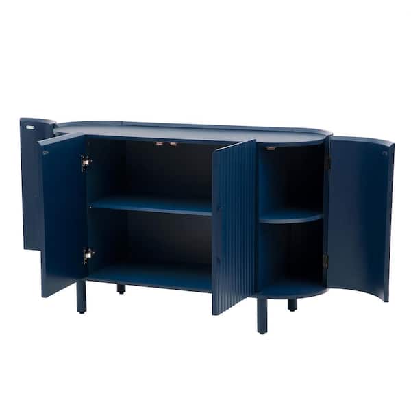 47.8 in. W x 16.5 in. D x 30 in. H Bathroom Blue Linen Cabinet