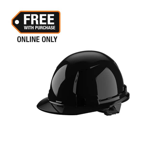BOLT Black Type 1 Class C Front Brim Vented Hard Hat with 4-Point Ratcheting Suspension