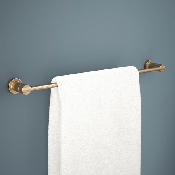 Nicoli 18 in. Wall Mounted Single Towel Bar in Champagne Bronze (1-Pack)