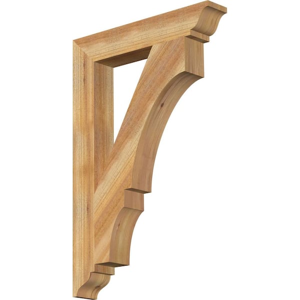 Ekena Millwork 4 in. x 36 in. x 24 in. Western Red Cedar Balboa Traditional Rough Sawn Bracket