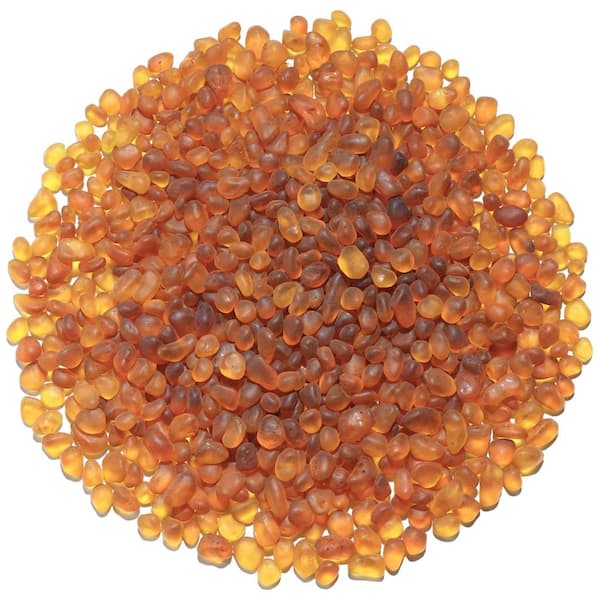 0.9 lb Amber Sea Glass Stones, Frosted Glass Pebbles for Aquariums, Vases, Crafts, and Home Decor
