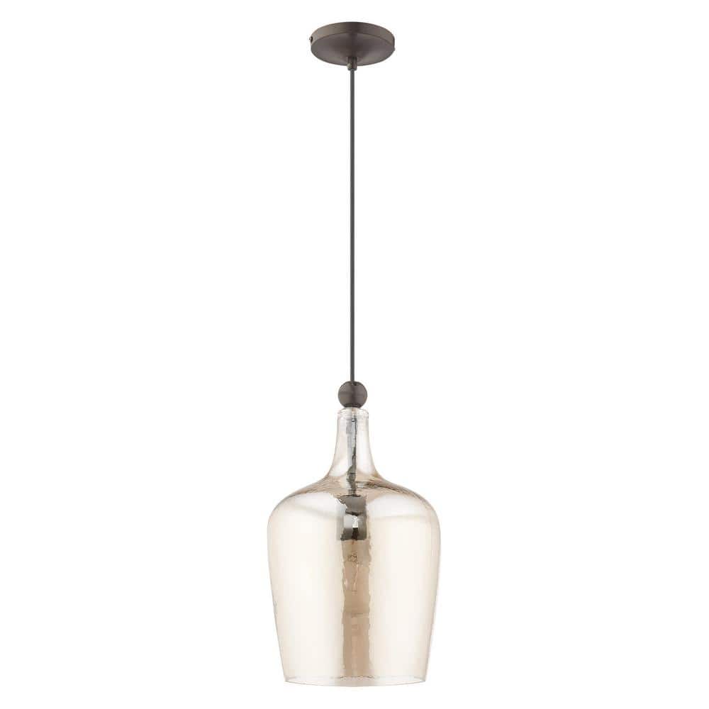 Champagne Glass Mini Bowl Pendant with English Bronze Finish