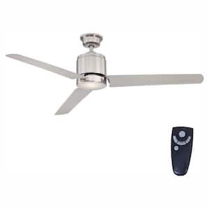 Railey 60 in. LED Indoor Brushed Nickel Ceiling Fan with Light Kit and Remote Control