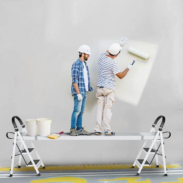 Telescoping Aluminum Work Plank, 9-15 ft. 500lb. Capacity, 12.5 in. Width Aluminum Scaffold Plank