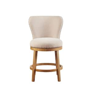 Monica 25 in. Tan Wood Counter Stool