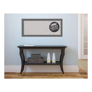 Dixie Grey Rustic Wood 32 in. x 14 in. Framed Grey Cork Board