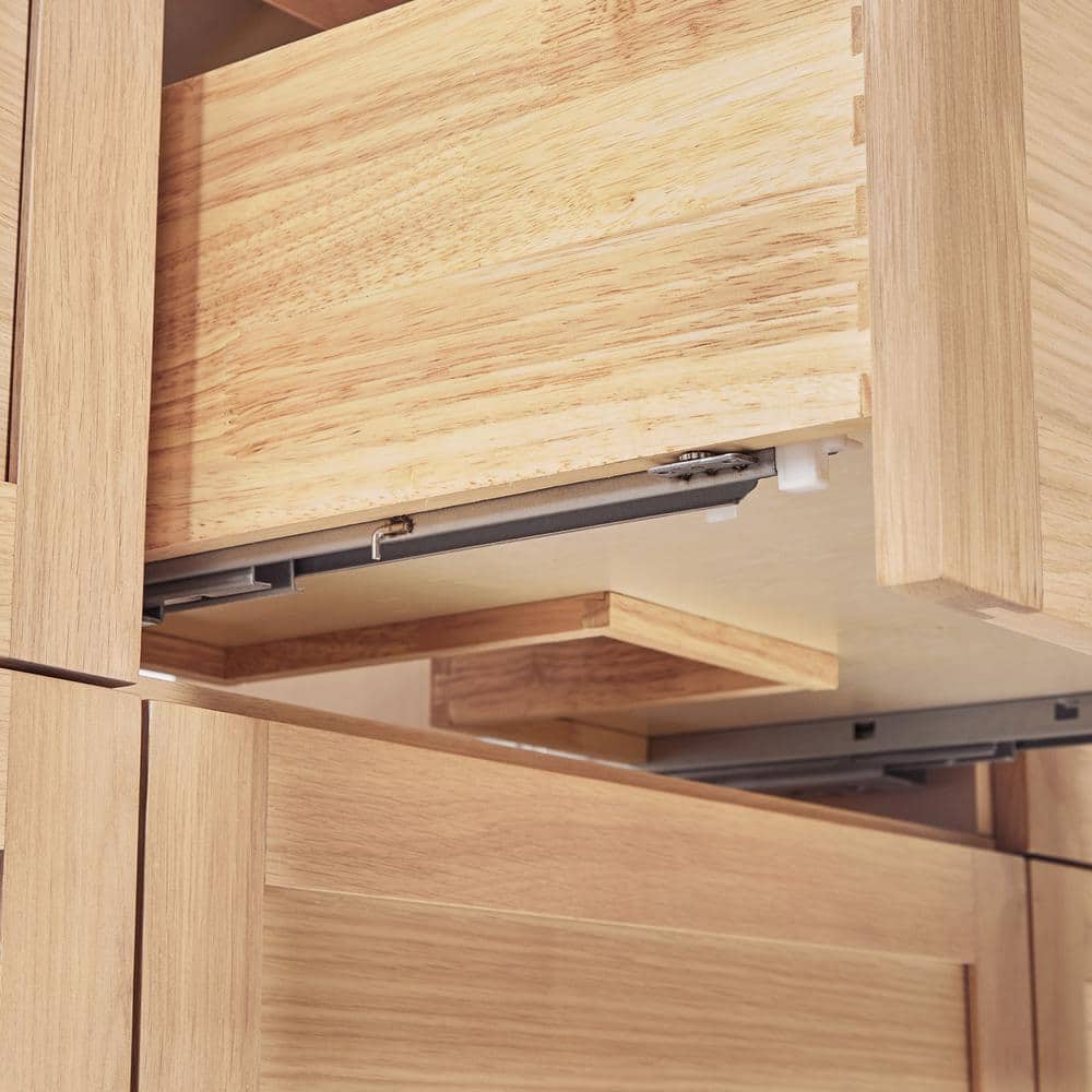 Monroe 66" Light Oak Freestanding Vanity with Carrara Quartz Top