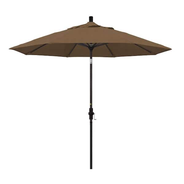 California Umbrella 9 ft. Aluminum Collar Tilt Patio Umbrella in Sesame Olefin