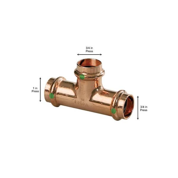 ProPress 1 in. x 3/4 in. x 3/4 in. Press Copper Tee (5-Pack)