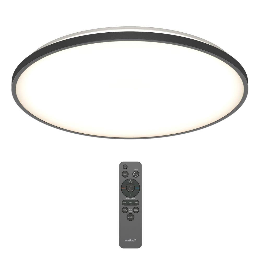 Artika Europa 21 In. 1-light Modern Black Selectable Led Flush Mount 