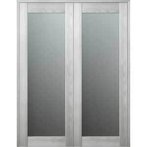 Vona 207 64 in. x 80 in. Both Active Full Lite Frosted Glass Ribeira Ash Wood Composite Double Prehung French Door
