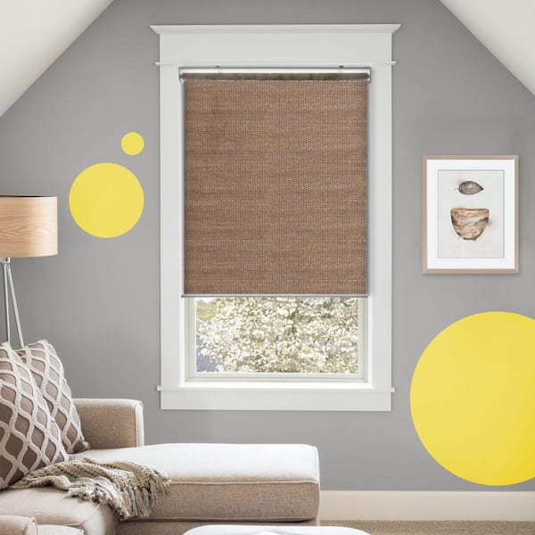 Truffle Cordless Light Filtering UV Protection Polyester Roller Shade for Window 48 in. W x 72 in. L