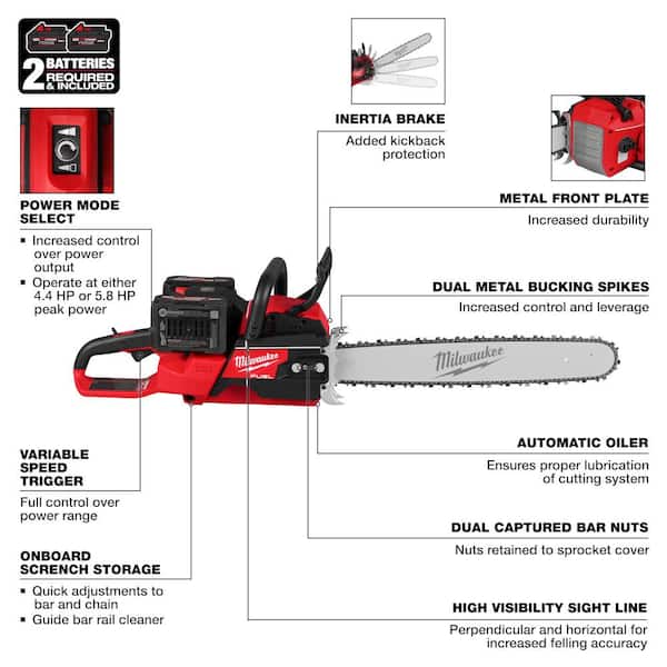 Milwaukee M18 FUEL 18V Brushless Cordless 20 in. Dual Battery