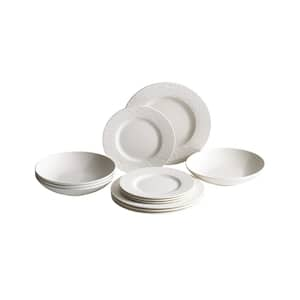 Manufacture Rock Blanc  Service for Four 12-Piece Porcelain Dinnerware Set