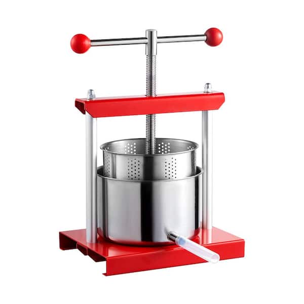 VEVOR Fruit Wine Press, 0.8 Gal., 2 Stainless Steel Barrels, Heavy-Duty Manual Juice Maker, Cider Apple Grape Making Press