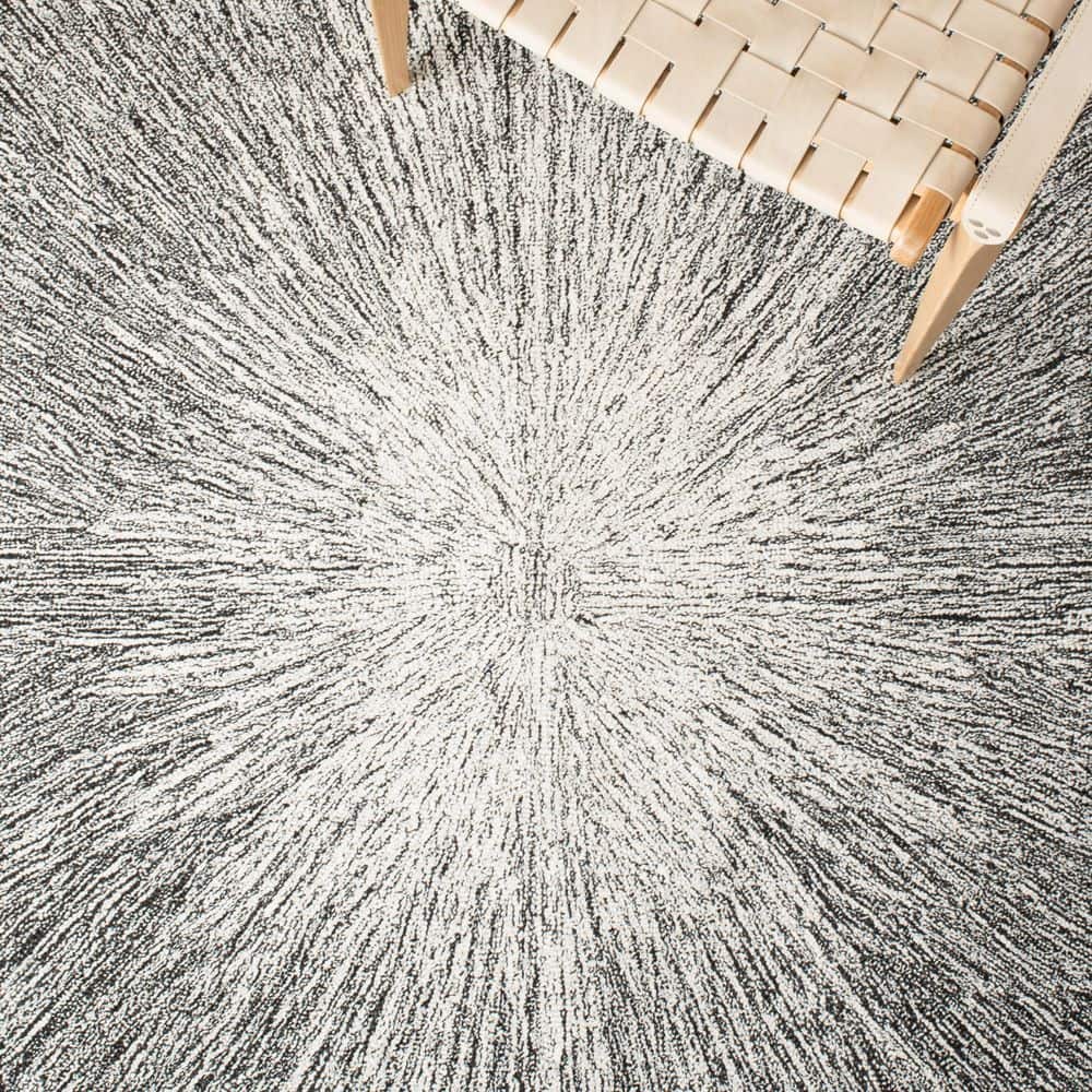 Charcoal and Grey Hand Tufted Wool 8' x 10' Rug