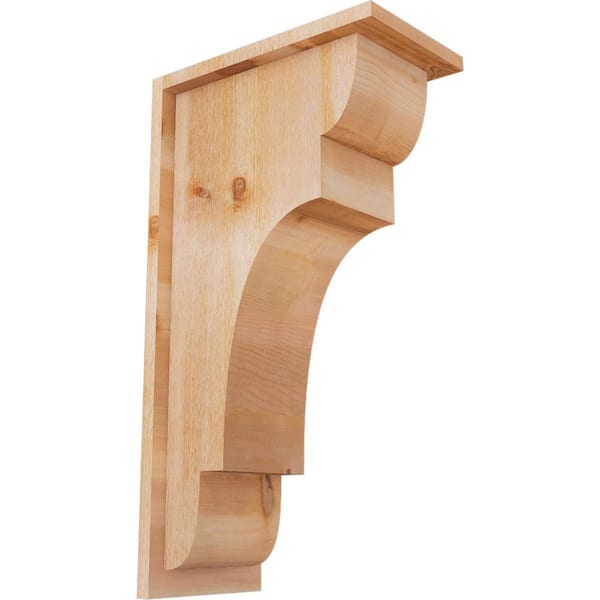 Ekena Millwork 8 in. x 14 in. x 26 in. New Brighton Rough Sawn Western Red Cedar Corbel with Backplate