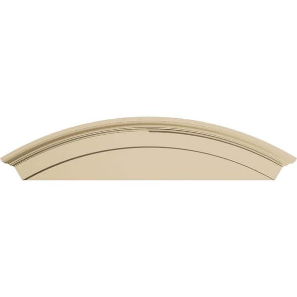 56-in. W x 14-in. H x 2-3/4-in. P Arched Signature Urethane Pediment, Primed Tan