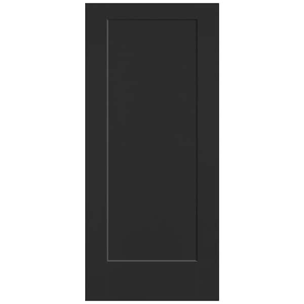 Masonite 36 in. x 80 in. 1-Panel Lincoln Park Single Bore Solid Core Jet Black Molded Composite Interior Door Slab