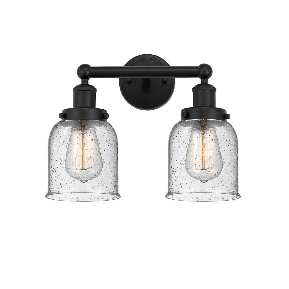 Bell 15.5 in. 2-Light Matte Black Vanity Light with Glass Shade price history on PriceWatchPro