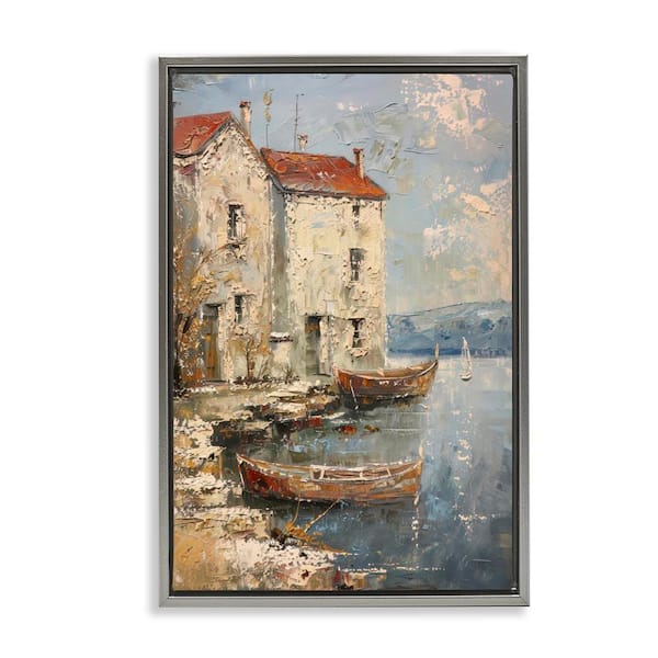 Stupell Industries Red Townside Boats by Petal Prints Design