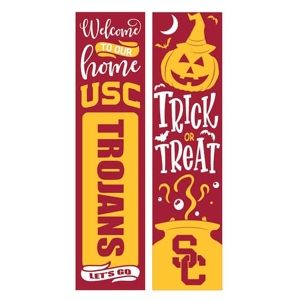 47 in. Double Sided Leaner Halloween Porch Sign, University of Southern California