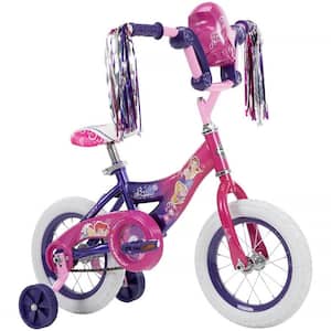 12 in. Disney Princess Hot Pink/Indigo Girls' Bike with Bubble-Maker