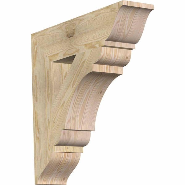 Ekena Millwork 6 in. x 26 in. x 26 in. Douglas Fir Olympic Traditional Rough Sawn Bracket