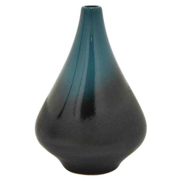 THREE HANDS 13.25 in. Green Ceramic Vase