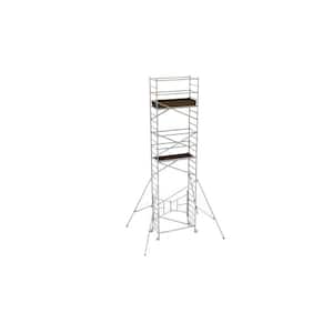 21 ft. x 5.4 ft. x 2.6 ft. Easy-Set Scaffold Tower with Guardrails and Outriggers with 800 lb. Load Capacity
