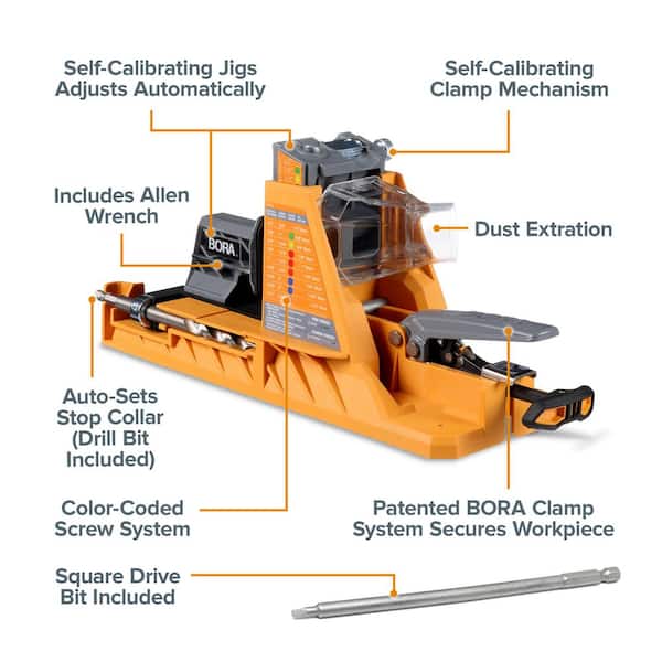 BORA Automatic Pocket Hole Jig BR-A170201 - The Home Depot