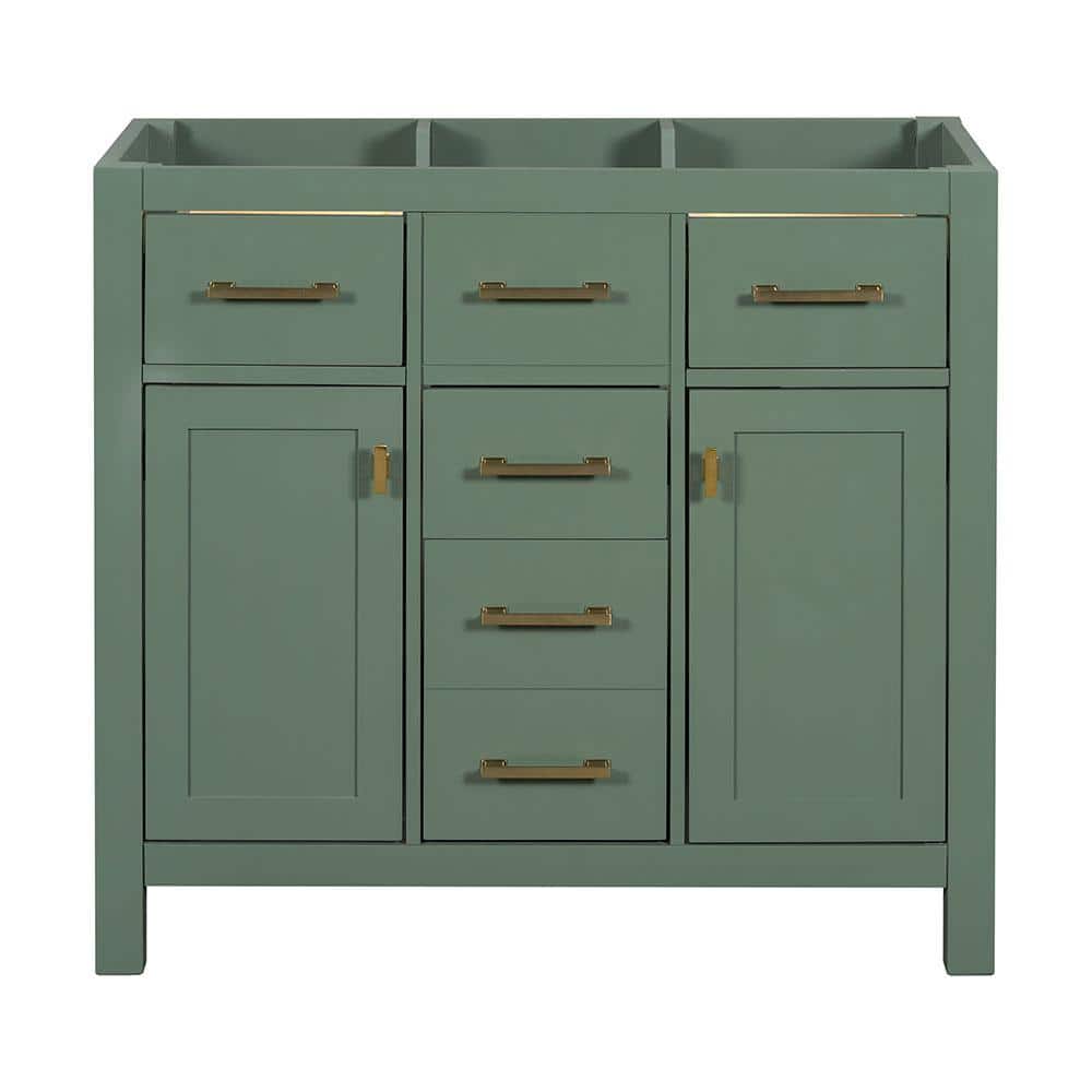 36 in. W x 18 in. D x 33 in. H Green Bath Vanity without Top, Bath Cabinet 