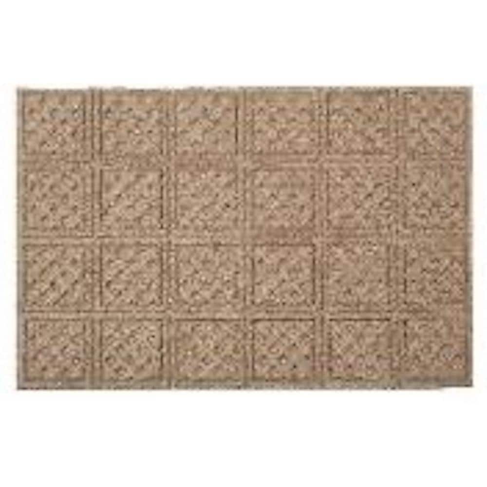 Aqua Thirst Taupe Lattice 2 ft x 3 ft synthetic fiber Door Mat area rug