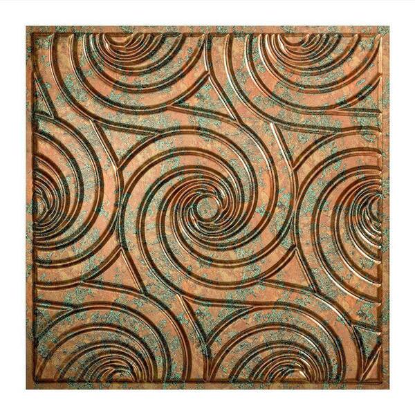 Fasade Typhoon 2 ft. x 2 ft. Vinyl Lay-In Ceiling Tile in Copper Fantasy