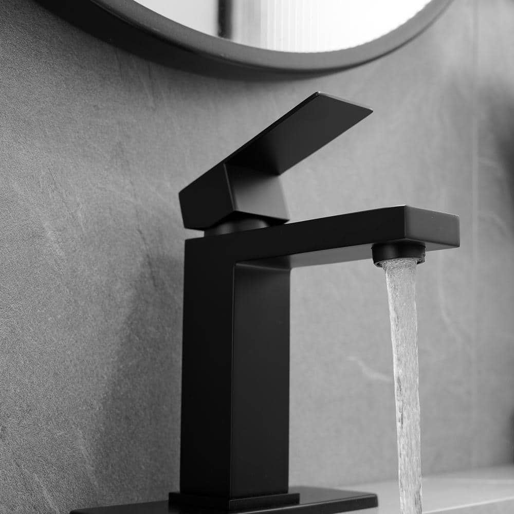 Matte Black Stainless Steel Single Handle Bathroom Faucet