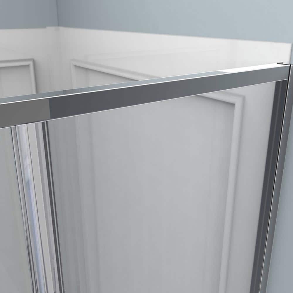 DreamLine 36" Brushed Nickel and White Corner Shower Enclosure