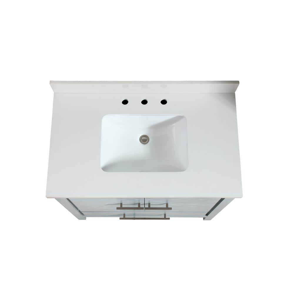 Riley 37" Sea-Salt Gray Solid Wood Single Vanity with Quartz Top