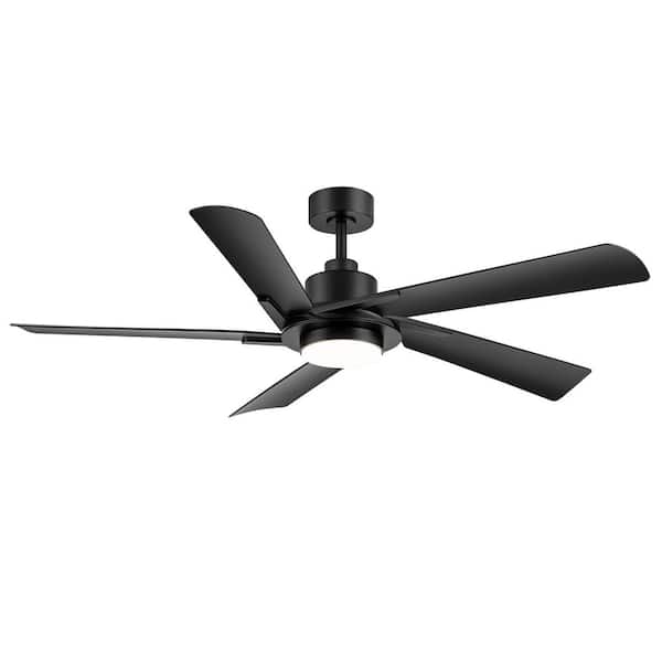 Mohlal 60 in. Indoor Black Propeller Ceiling Fan with Integrated LED Light and Remote Included