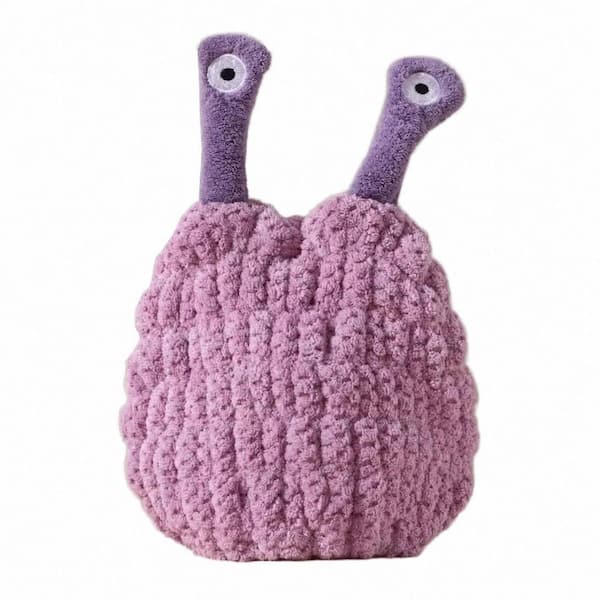 Purple Kids Microfiber Coral Velvet Animal Hair Drying Towel Wrap Cap for Curly and Straight Hair