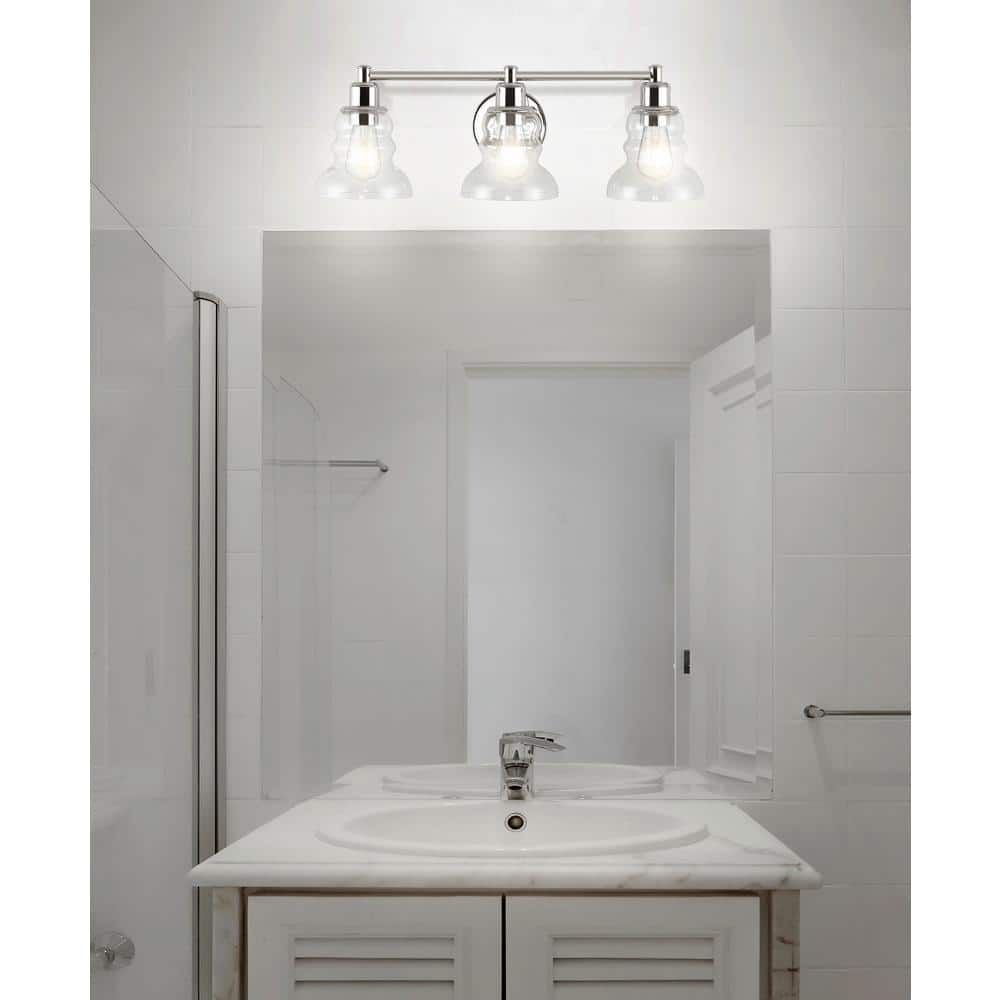 Manhattan Chrome 25.5" 3-Light Industrial Vanity Fixture
