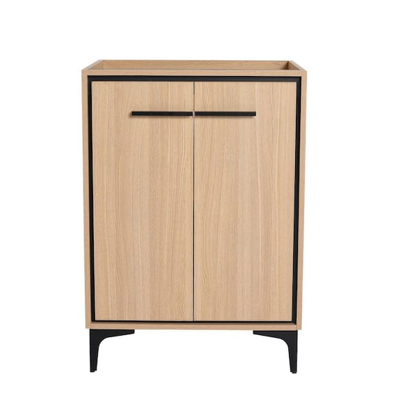 23.5 in. Freestanding Bath Vanity Cabinet without Top in Oak Unassembled