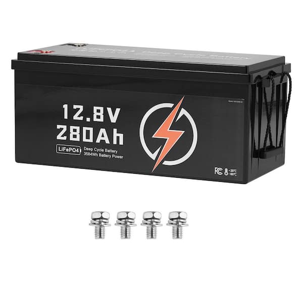 2 Pack 12V 280Ah LiFePO4 Battery Deep Cycle Lithium Iron Phosphate Battery for Solar Off-Grid Home Energy Storage