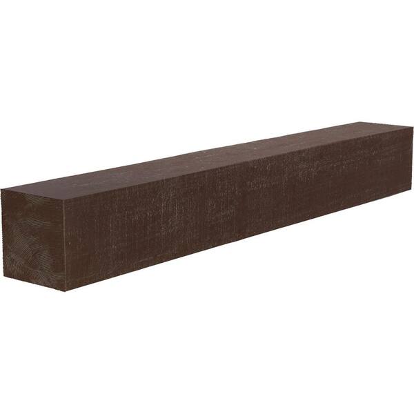 Ekena Millwork 4 in. x 4 in. x 7 ft. Rough Cedar Faux Wood Beam Fireplace Mantel in Aged Pecan