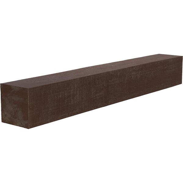 Ekena Millwork 4 in. x 6 in. x 5 ft. Rough Cedar Faux Wood Beam Fireplace Mantel in Aged Pecan