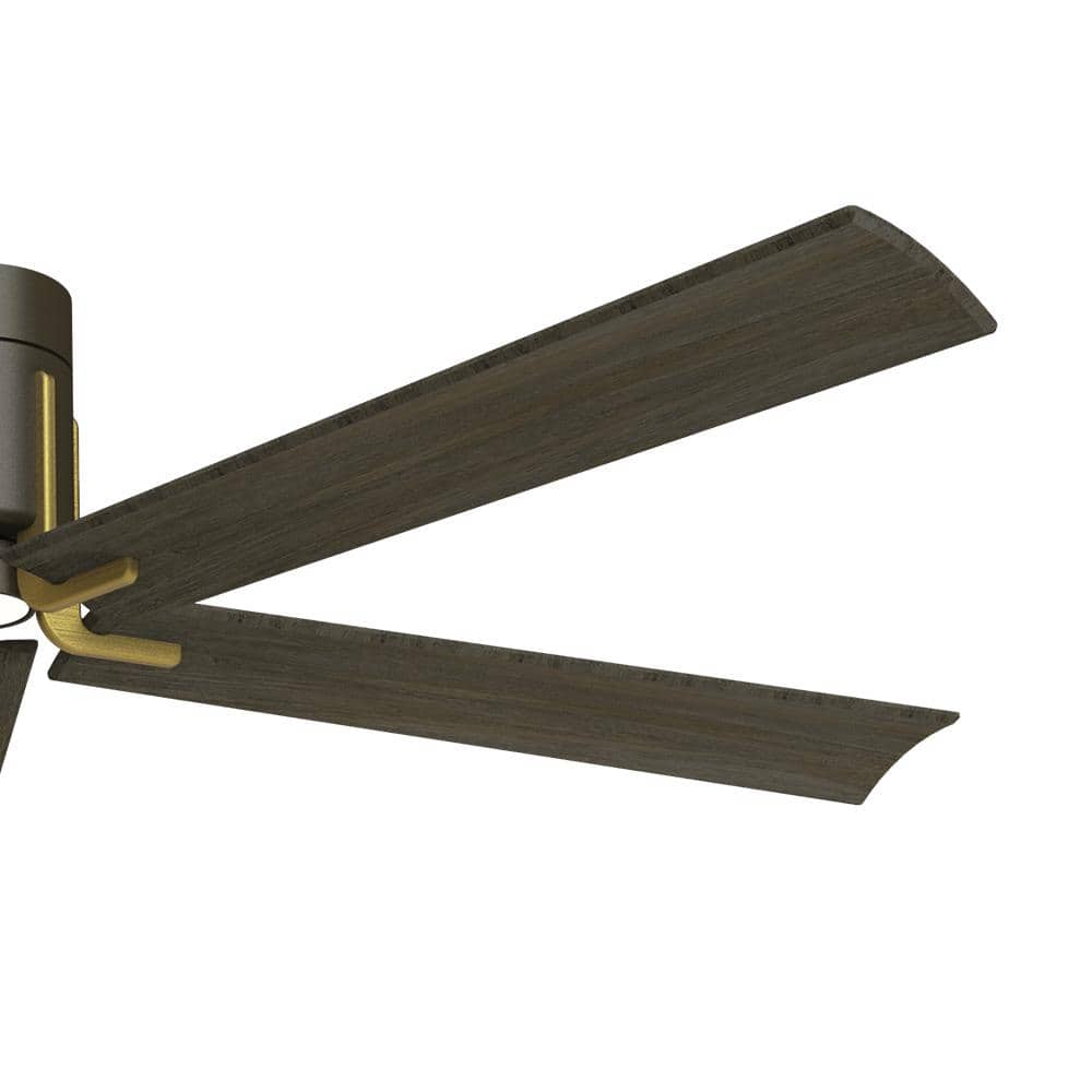 60" Urban Walnut Blades LED Ceiling Fan with Etched White Glass