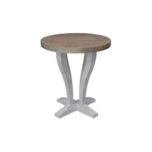 LaCasa 22 in. W x 22 in. L x 24 in. H Sesame/Chalk Solid Wood Round End Table
